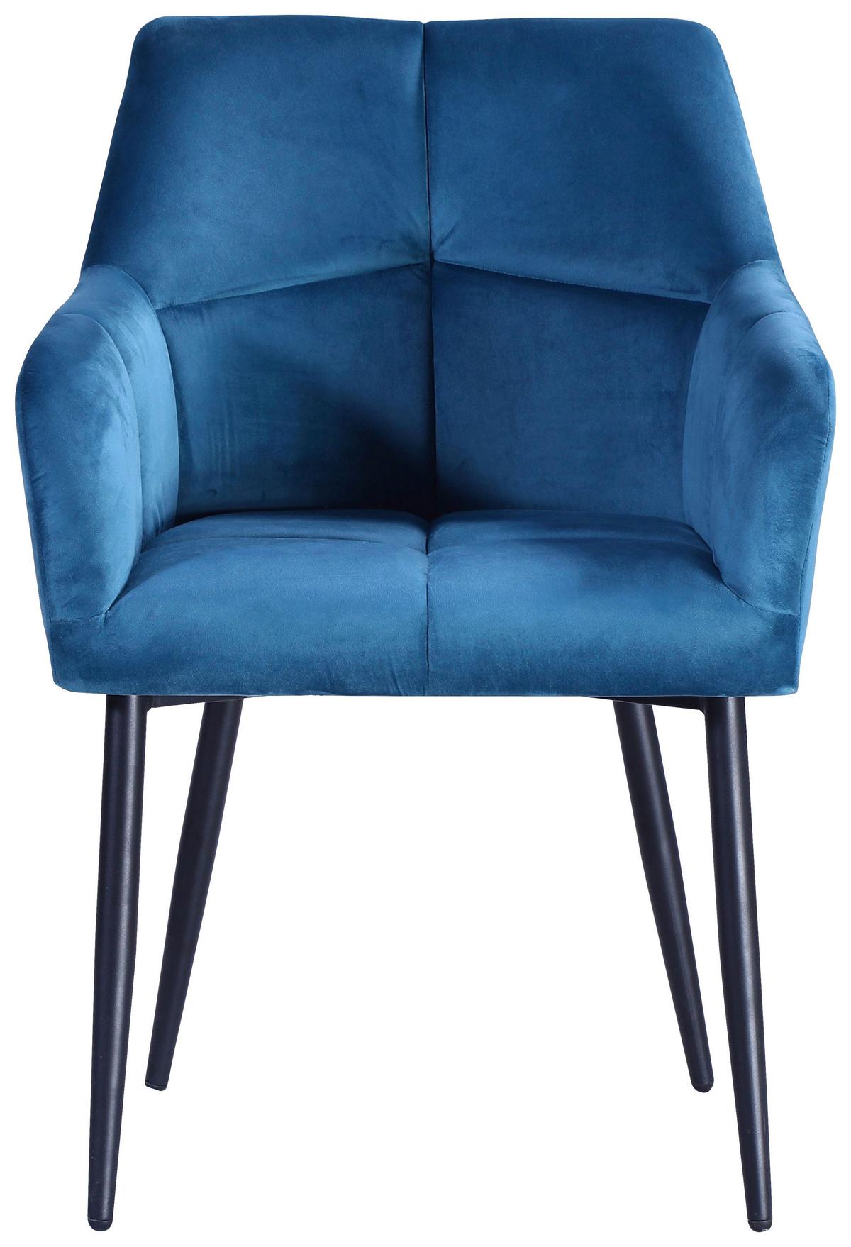 Stol Clair, Modra, Črna - modra/črna, Moderno, kovina/tekstil (60/86/62cm)