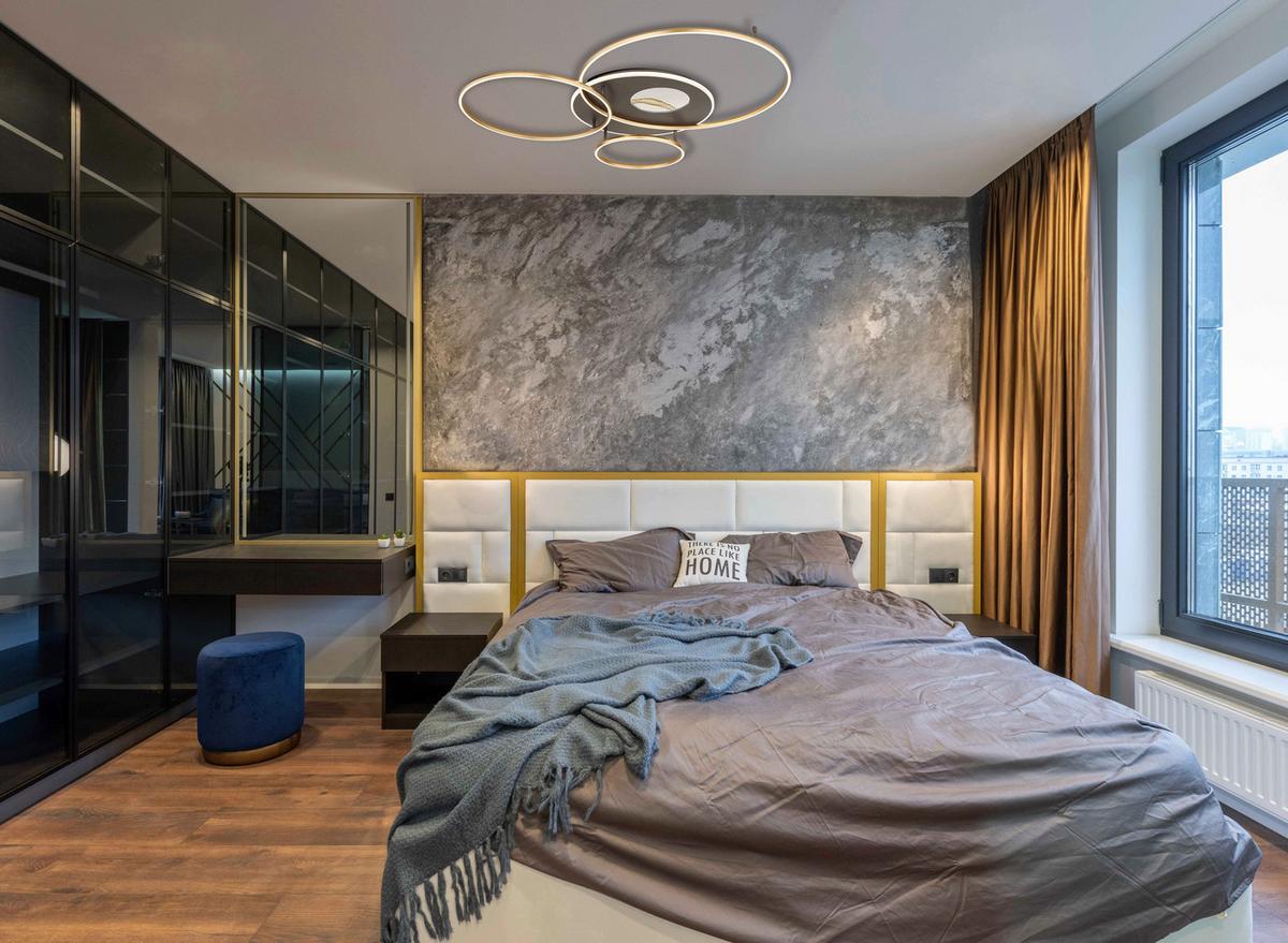 Plafonieră cu LED Befer - auriu/opal, Modern, plastic/metal (126,4/105,3/13cm) - Mömax