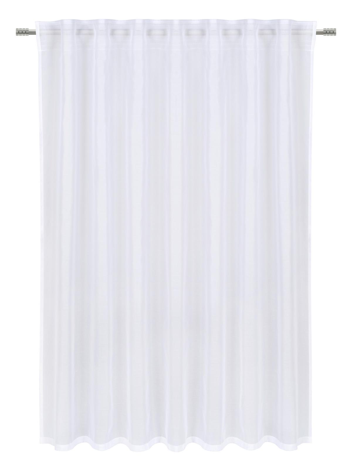 Fertigvorhang Leo Transparent in Weiß ca. 140x145cm - Weiß, Textil (140/145cm) - Modern Living