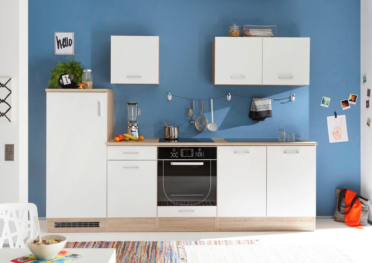 Bucătărie standard Andy - stejar Sonoma/alb, Modern, material pe bază de lemn (270/195/60cm) - Best Price