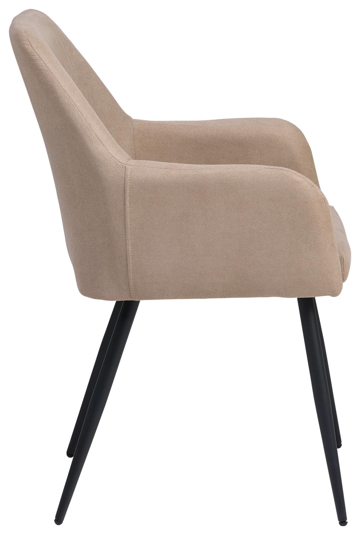 KRZESŁO Z PODŁOKIETNIKAMI ADELINA - czarny/cappuccino, Lifestyle, metal/tkanina (56/87/60cm) - MID.YOU