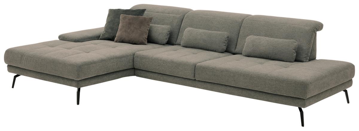 Sarokkanapé Henley - szürke, Modern, faalapú anyag/textil (190/98/328cm) - Premium Living