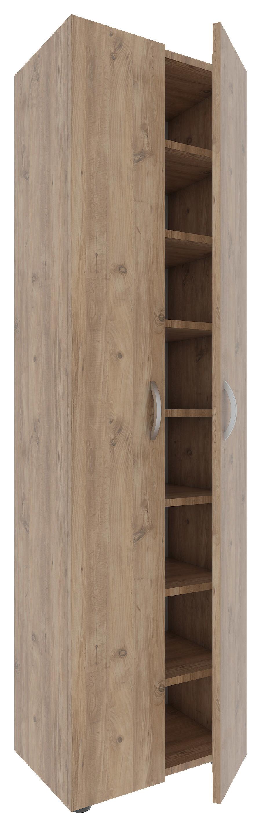 Omara Za Čevlje Ulas, Hrast - siva/barve aluminija, Moderno, kovina/umetna masa (49/173/30cm) - MID.YOU