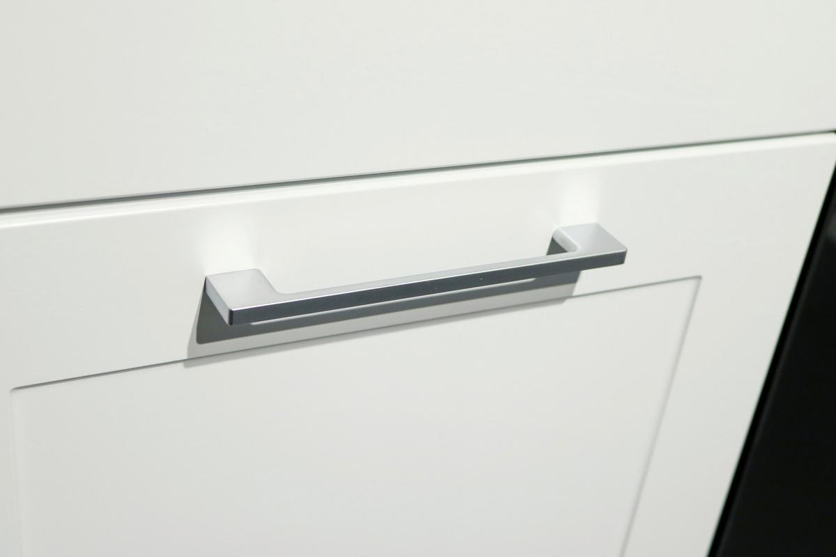 Küchenblock Marseille mit Geräten ca. 220cm Weiß - Chromfarben/Anthrazit, Design, Holzwerkstoff/Metall (220cm) - P & B