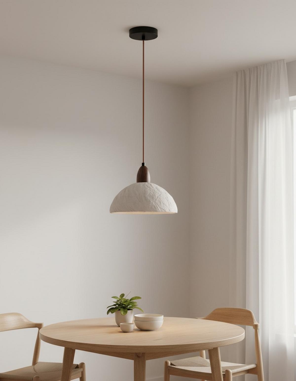 LAMPA WISZĄCA KAIMANA - kolor orzecha włoskiego/szary, Design, kamień/metal (28/120cm) - Collet's Monde