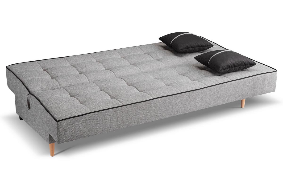 Schlafsofa Bono Hellgrau - Hellbraun/Hellgrau, Basics, Holz/Textil (199/91/91cm) - MID.YOU