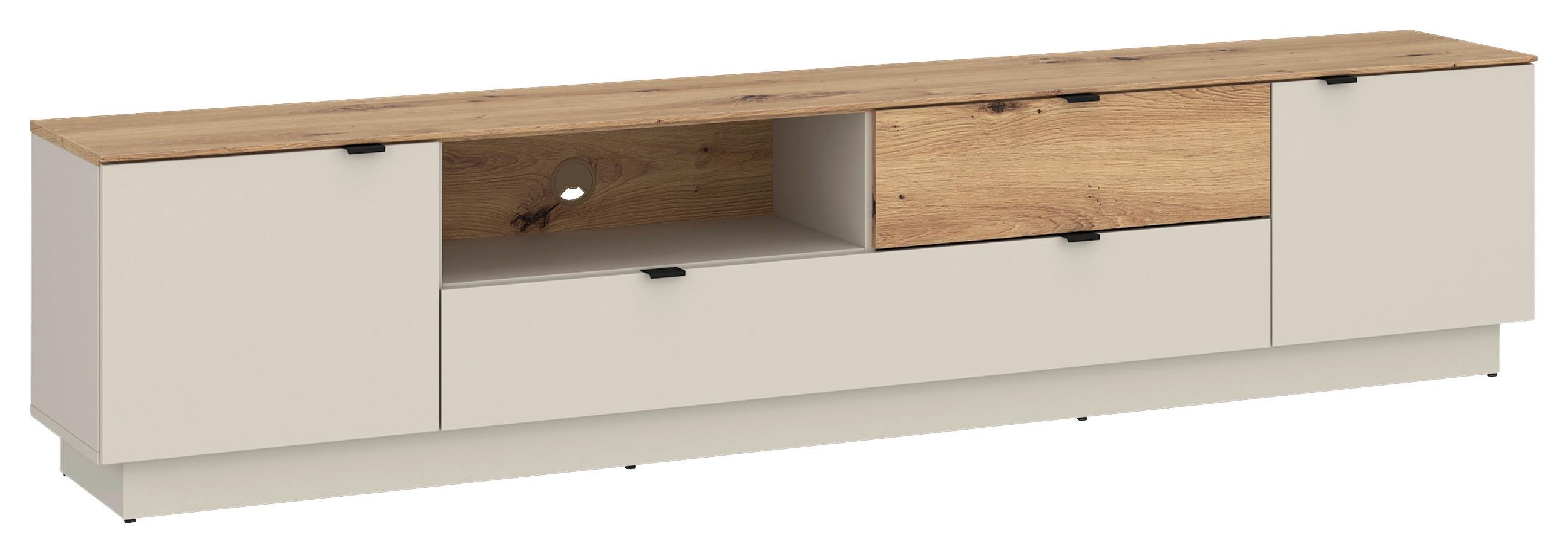 Tv Komoda Viona - kašmir/hrast Artisan, Basics, drvni materijal/metal (215/49/40cm) - Modern Living