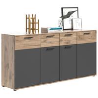 Kommode Mason ca. 180x87 cm Eiche/Grau - Holzwerkstoff/Kunststoff (180/87/40cm) - MID.YOU