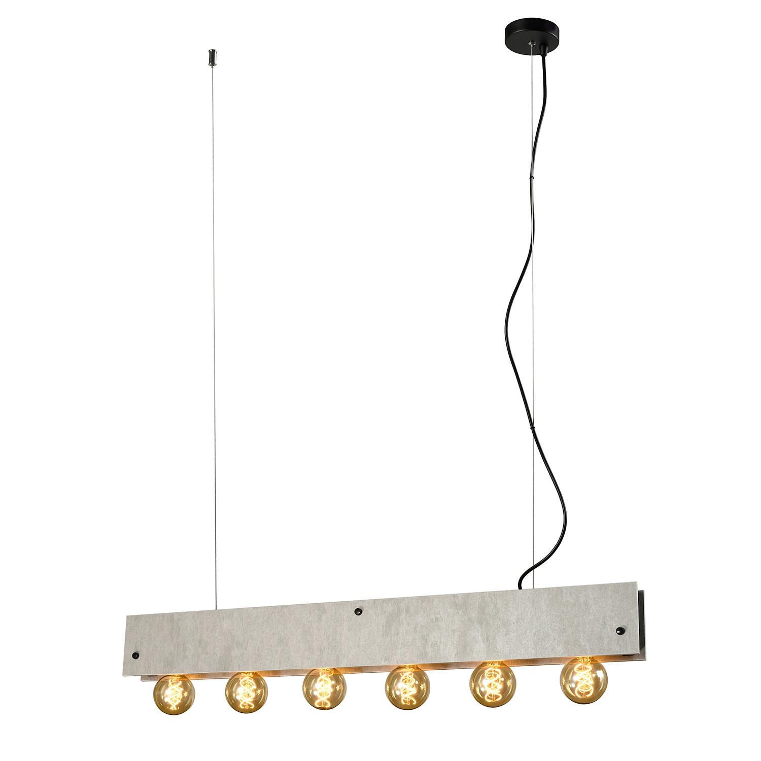 Hängeleuchte Argo Grau/Schwarz max. 22 Watt - Schwarz/Grau, Natur, Metall (100/9/150cm)