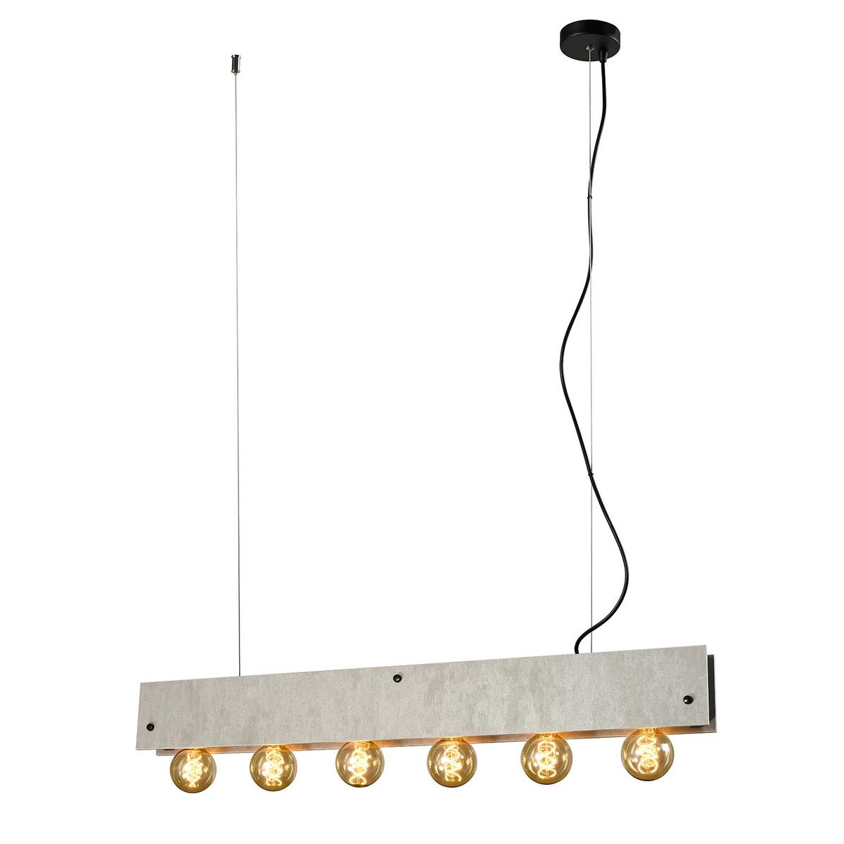 Hängeleuchte Argo Grau/Schwarz max. 22 Watt - Schwarz/Grau, Natur, Metall (100/9/150cm)