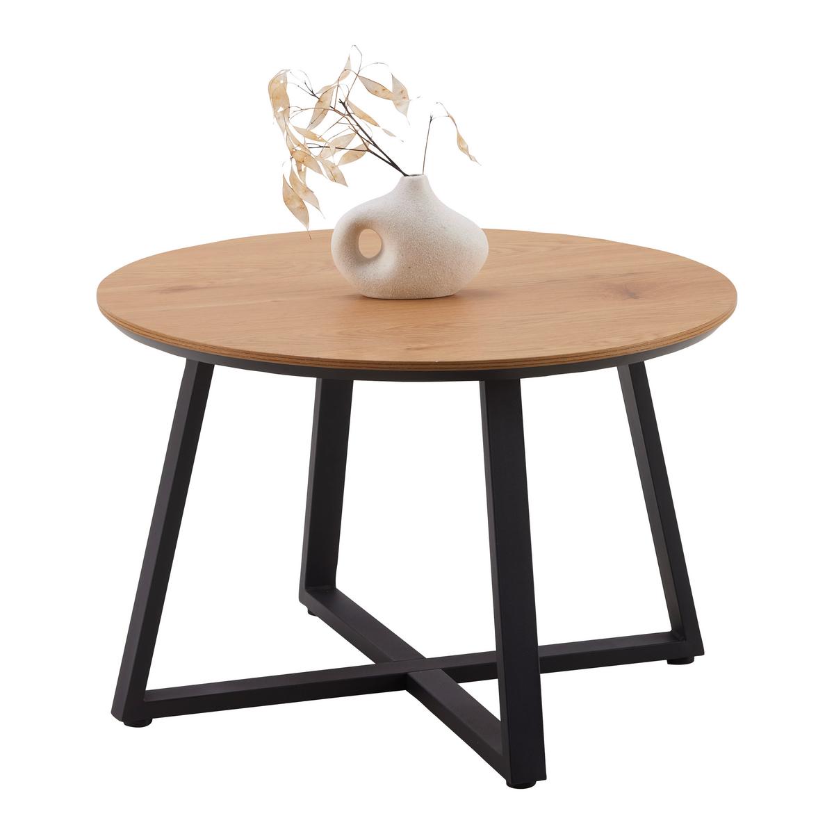 Couchtisch Brava Naturfarben/Schwarz - Schwarz/Naturfarben, MODERN, Holzwerkstoff/Metall (70/45cm) - Based