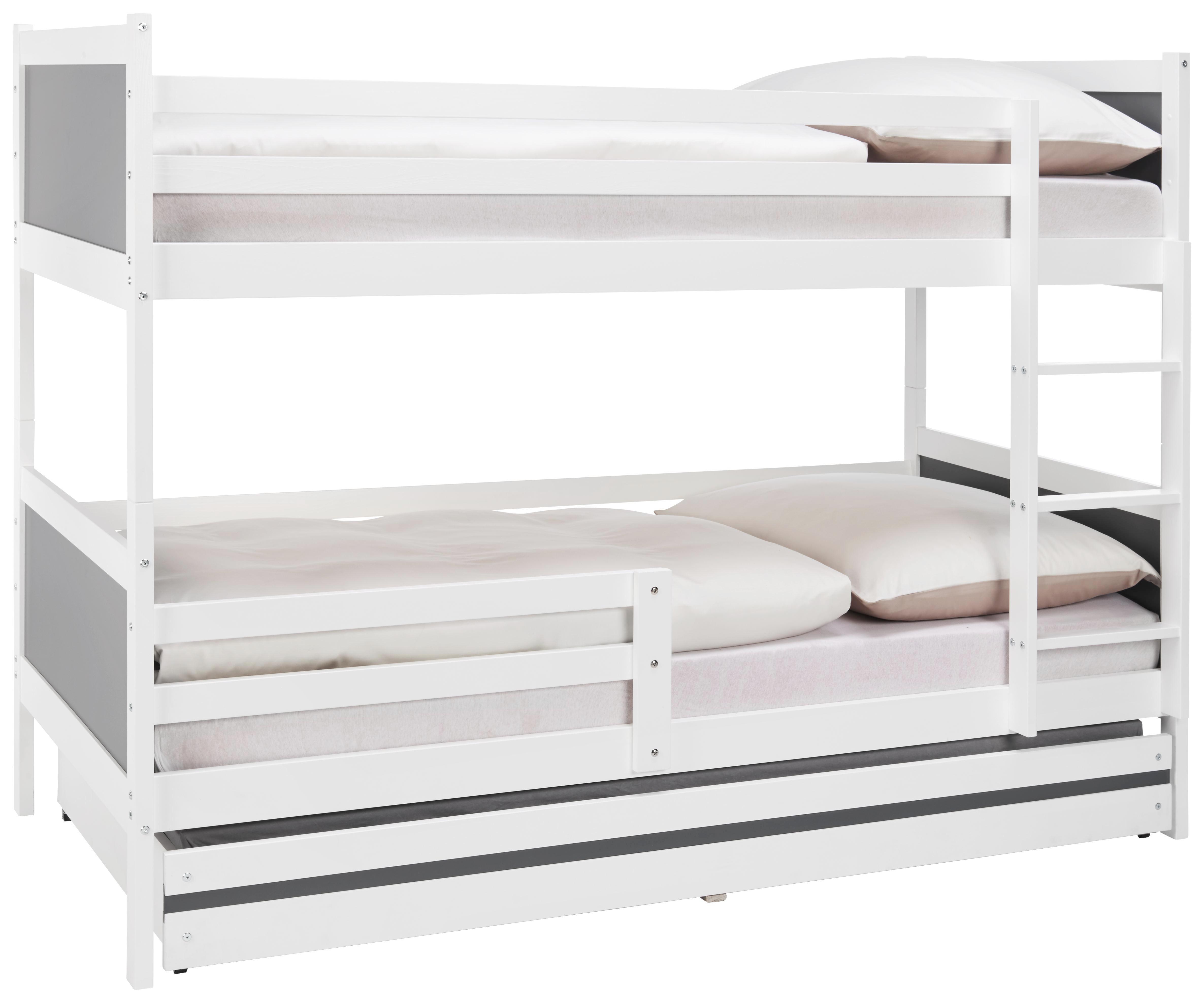 Hochbett Weiß ca. 90x200cm - Weiß, MODERN, Holz/Holzwerkstoff (206/150/95cm) - Premium Living