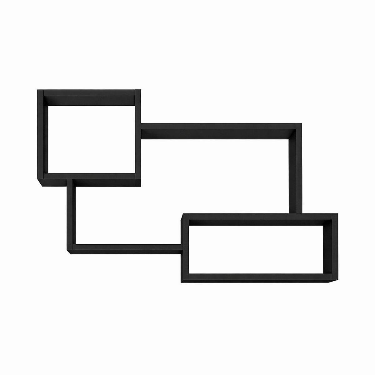 Stenski Regal Trio, Črna - črna, Basics, leseni material (86,8/54,1/18cm) - P & B