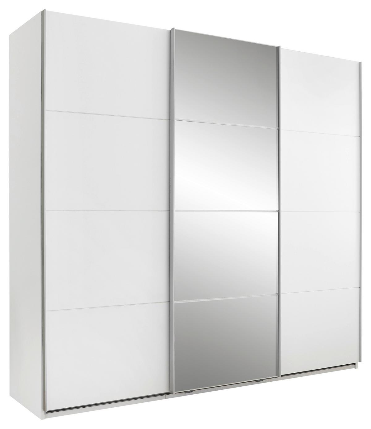 Ormar S Kliznim Vratima Carano - bijela/boje aluminija, Konvencionalno, staklo/drvni materijal (215/204/63cm) - Modern Living