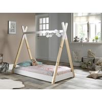 Hausbett TIPI Naturfarben ca. 90x200 cm - Naturfarben/Weiß, Natur, Holz/Textil (90/200cm) - Vipack