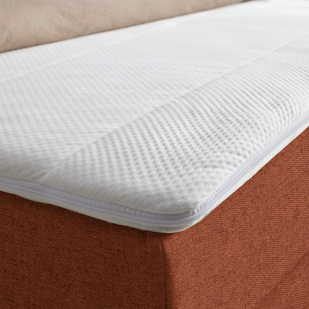 Boxspringbett Bari in Terraxotta ca. 160x200cm - Terracotta/Schwarz, KONVENTIONELL, Textil/Metall (160/200cm) - Mömax