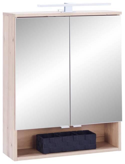 Dulap cu oglindă Fresh - stejar Artisan, Konventionell, sticlă/material pe bază de lemn (60/75/20cm) - Ondega
