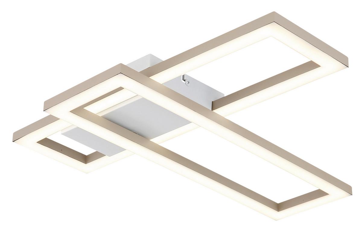 Led Stropna Svjetiljka Wilton - bijela/boje pijeska, Design, plastika (55/15,5/5,5cm) - Globo