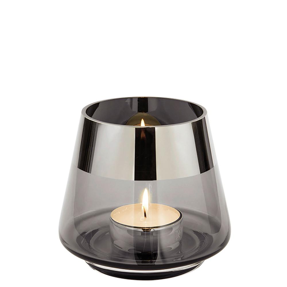 ŚWIECZNIK TEALIGHT 116069 JONA - szary, Modern, szkło (11/9cm) - Fink