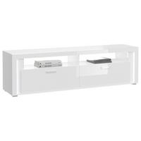 Nizka Omarica Skylight, Bela, Visoki Sijaj - srebrne barve/bela, Design, umetna masa/leseni material (201/58/46cm) - MID.YOU