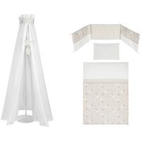 ZESTAW DO ŁÓŻKA SZCZEBELKOWEGO SREBRNY MIŚ - biały/taupe, Basics, tkanina - Patinio