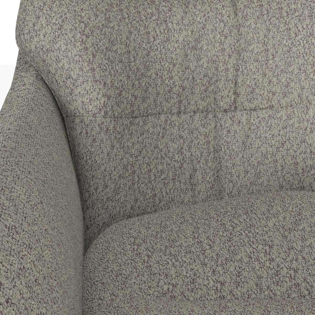 Armlehnstuhl Juana Hellgrau Bouclé Drehbar Gepolstert - Beige/Hellgrau, MODERN, Holz/Textil (61/93/65cm) - Bessagi Home