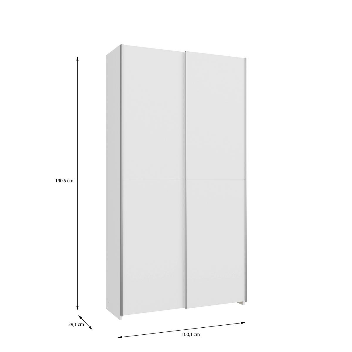 Ormar S Kliznim Vratima Home Nook - bijela, Basics, drvni materijal (100,1/190,5/39,1cm) - Modern Living
