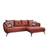 Wohnlandschaft Baggio Koralle Velours - Koralle/Multicolor, MODERN, Holz/Textil (277/162cm) - Livetastic