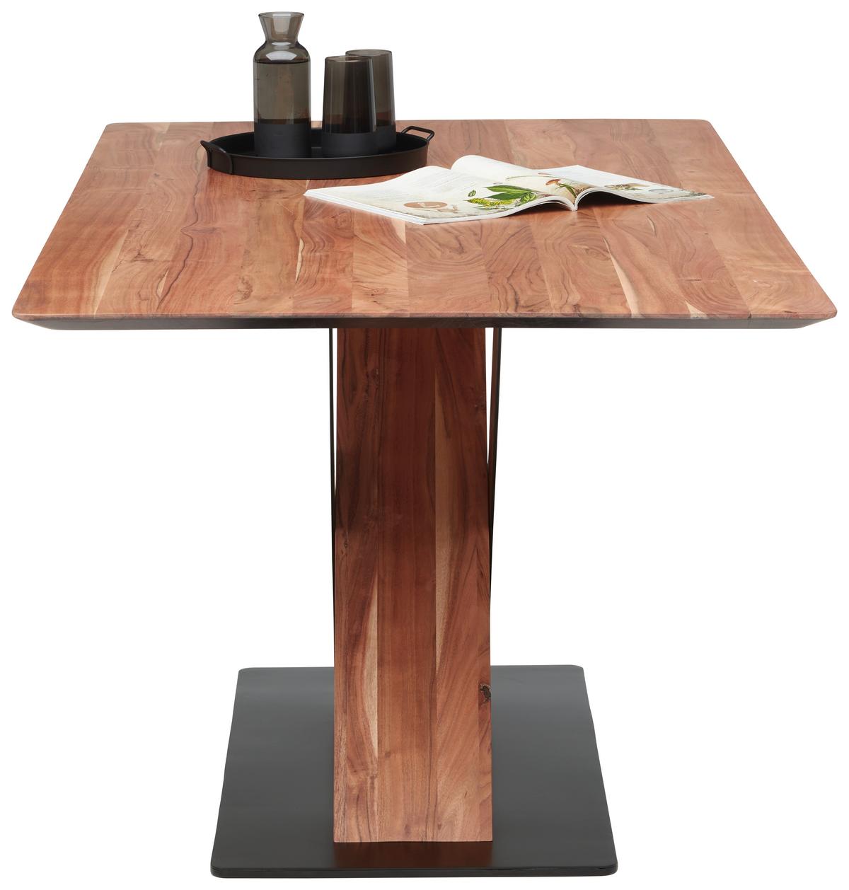 Esstisch Blade in Schwarz/Akaziefarben - Schwarz/Akaziefarben, Modern, Holz/Metall (160/90/76cm) - Zandiara