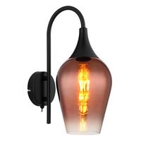Wandleuchte Lavus Schwarz/Kupferfarben max. 40 W - Konventionell (15/36cm) - Globo