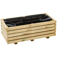 Blumenkasten Schwarz/Kieferfarben - Schwarz/Kieferfarben, Basics, Holz/Textil (100/40/40cm) - Siena Garden
