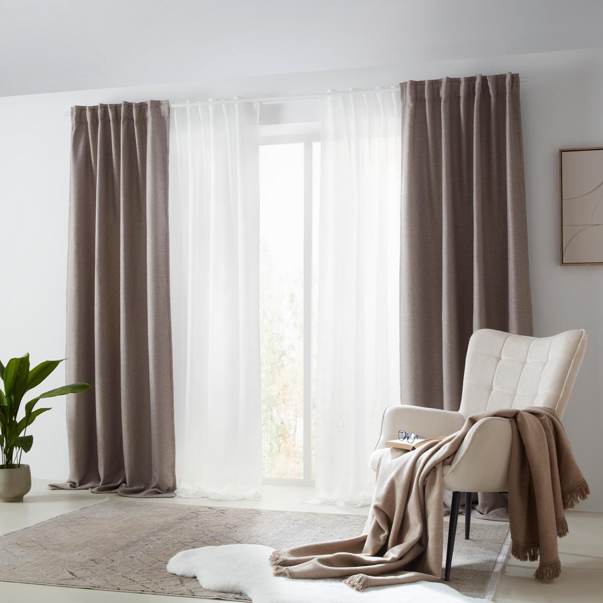 Wärmeschutzvorhang Alfi in Beige ca. 135x255cm - Beige, KONVENTIONELL, Textil (135/255cm) - Modern Living