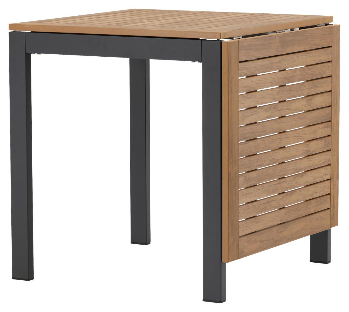 Balkontisch Diego klappbar ca. 70x70 cm Holz/Schwarz - Schwarz/Braun, KONVENTIONELL, Holz/Metall (70/70/75cm) - Gardenson