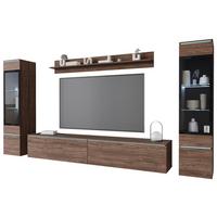 Regal Za Dnevni Boravak Vera Ii - siva/boje oraha, Lifestyle, staklo/drvni materijal (240/130/33cm) - P & B
