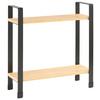 KÖKSHYLLA RITA -2 - svart/naturfärgad, Modern, metall/naturmaterial (32/33/11cm) - Mömax