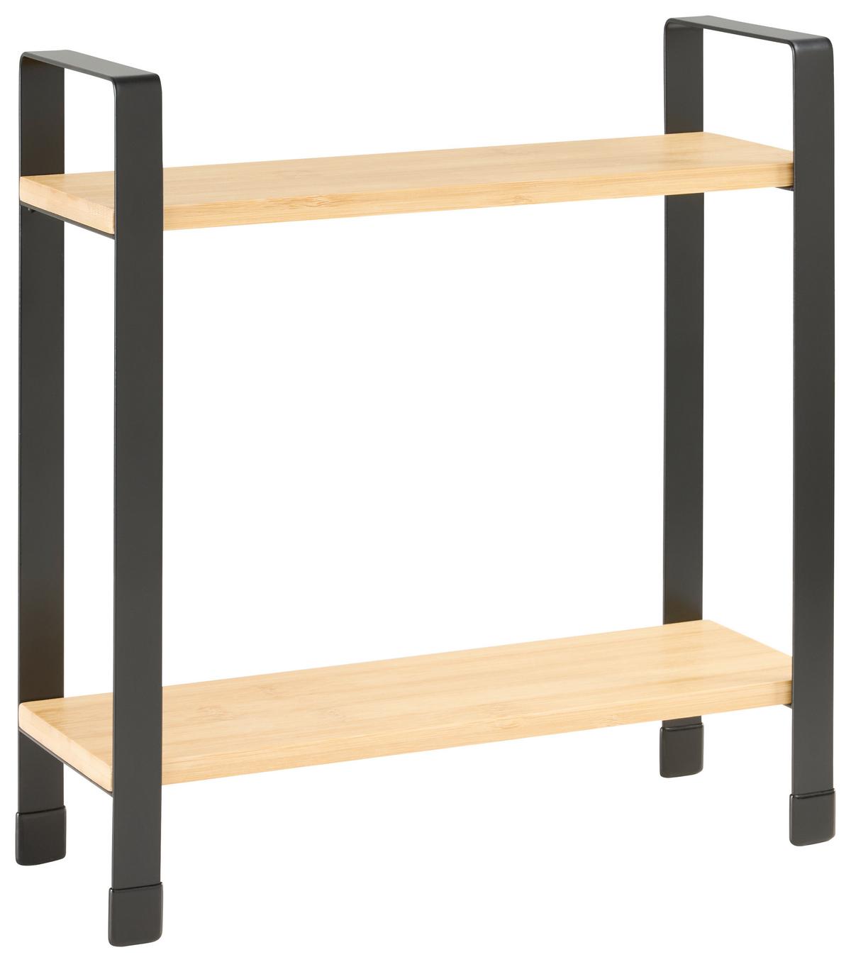 Küchenregal Rita 2 Naturfarben/Schwarz - Schwarz/Naturfarben, Modern, Naturmaterialien/Metall (32/33/11cm) - Mömax