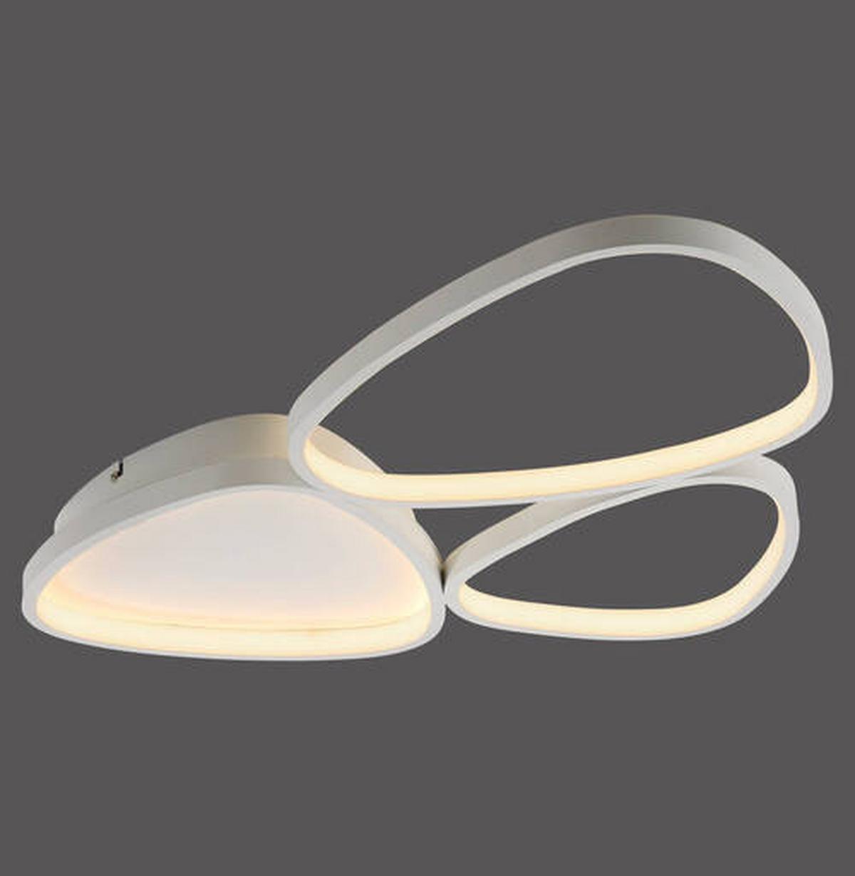 LAMPA SUFITOWA LED 14049-16 PEBBLES - biały, Design, tworzywo sztuczne/metal (69,5/46,5/6,2cm)