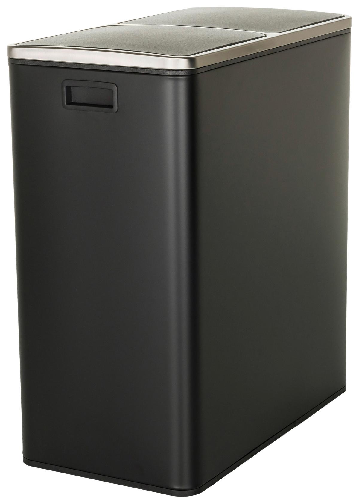 Abfallsammler Clean Schwarz ca. 59x65,5x32cm - Schwarz, MODERN (59,0/65,5/32cm) - MID.YOU