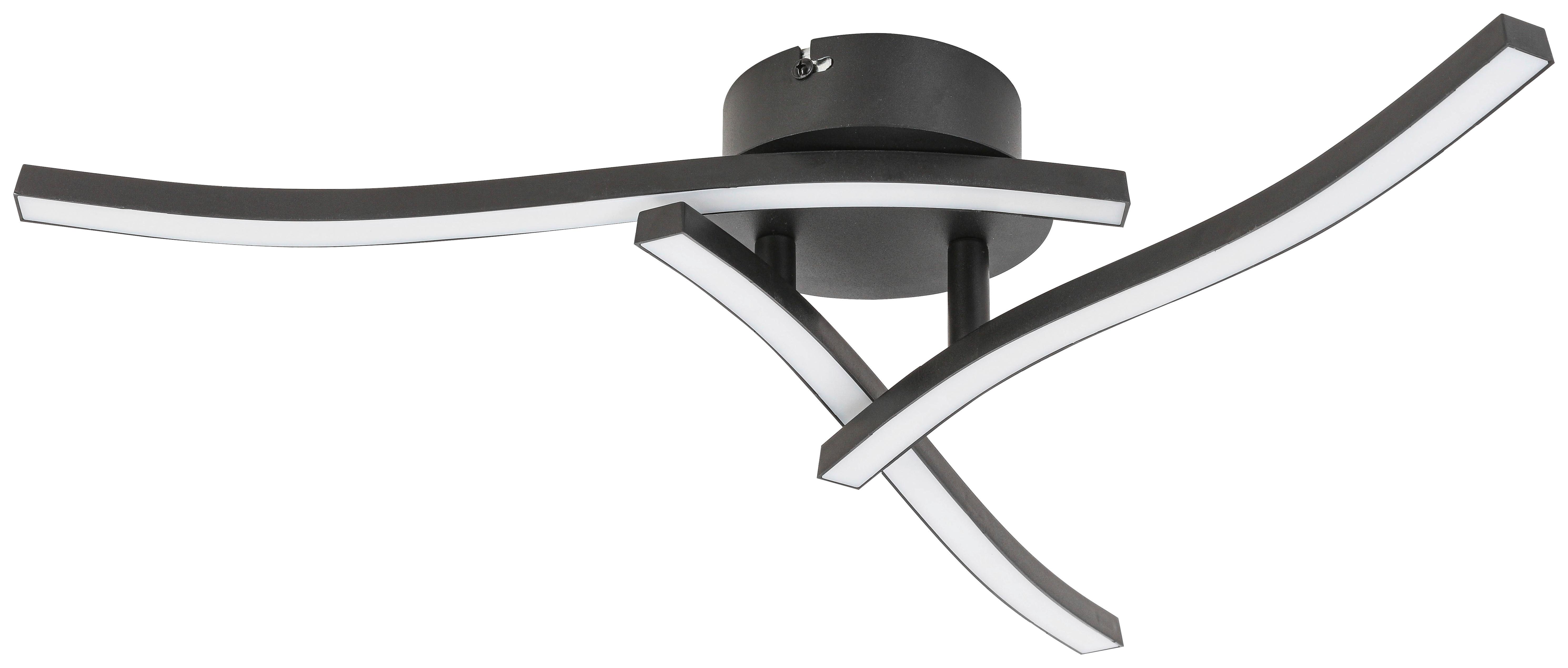 Stropna Led-svetilka Ito - črna, Moderno, kovina/umetna masa (56/56/11cm) - Mömax