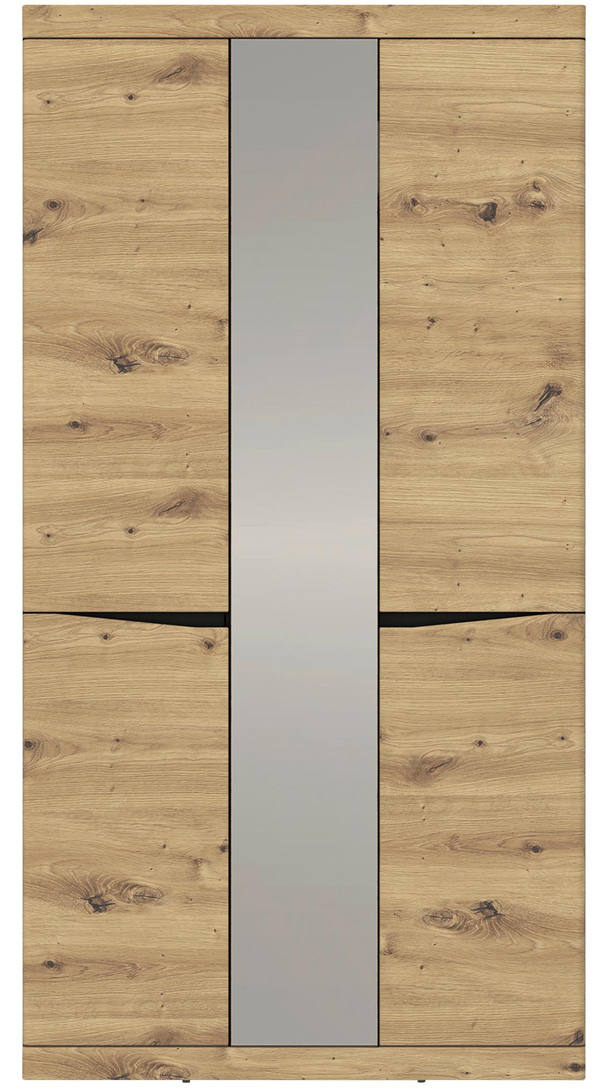 Dulap pentru hol TURINO - stejar Artisan/antracit, Trend, sticlă/material pe bază de lemn (103/196,5/39,9cm) - Modern Living
