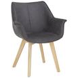 Stuhl in Anthrazit - Anthrazit/Naturfarben, LIFESTYLE, Holz/Textil (64/81/78cm) - ZANDIARA