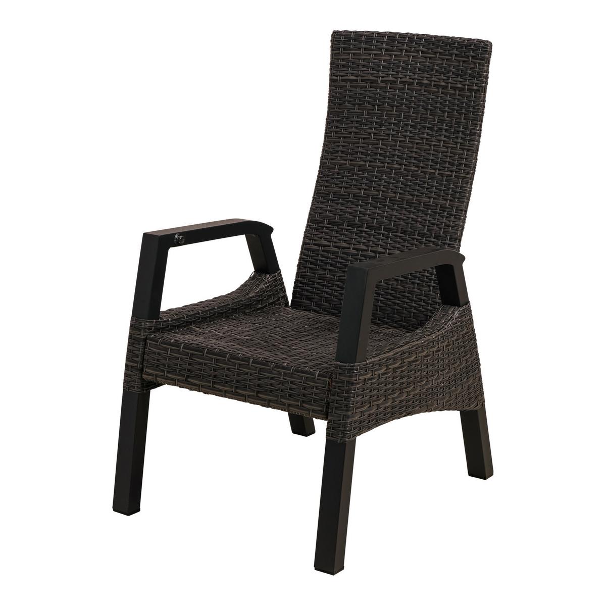 FOTEL OGRODOWY TREVISO FORTE 43400 - antracytowy, Modern, tworzywo sztuczne/metal (61/71/106cm) - Ambia Garden