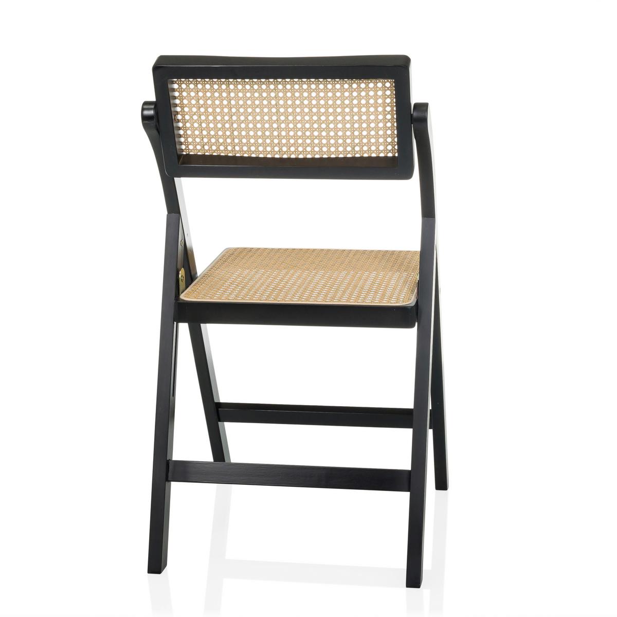 Zložljiv Stol Tudela Bamboo, Črna, Rjava - črna/rjava, Moderno, les (45,5/83,5/45cm) - Gardenson