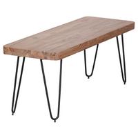 Sitzbank "Bagli", aus Akazie - Schwarz/Akaziefarben, MODERN, Holz/Metall (120/45/40cm) - MID.YOU
