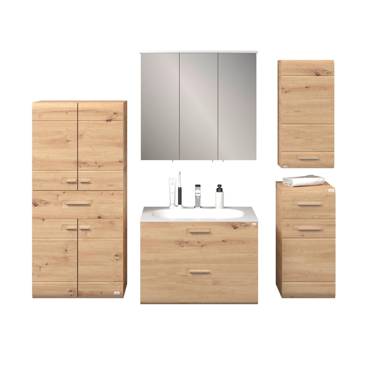 Dulap mediu Avensis - culoare lemn stejar, Modern, material pe bază de lemn (60/128,5/33cm) - Luca Bessoni
