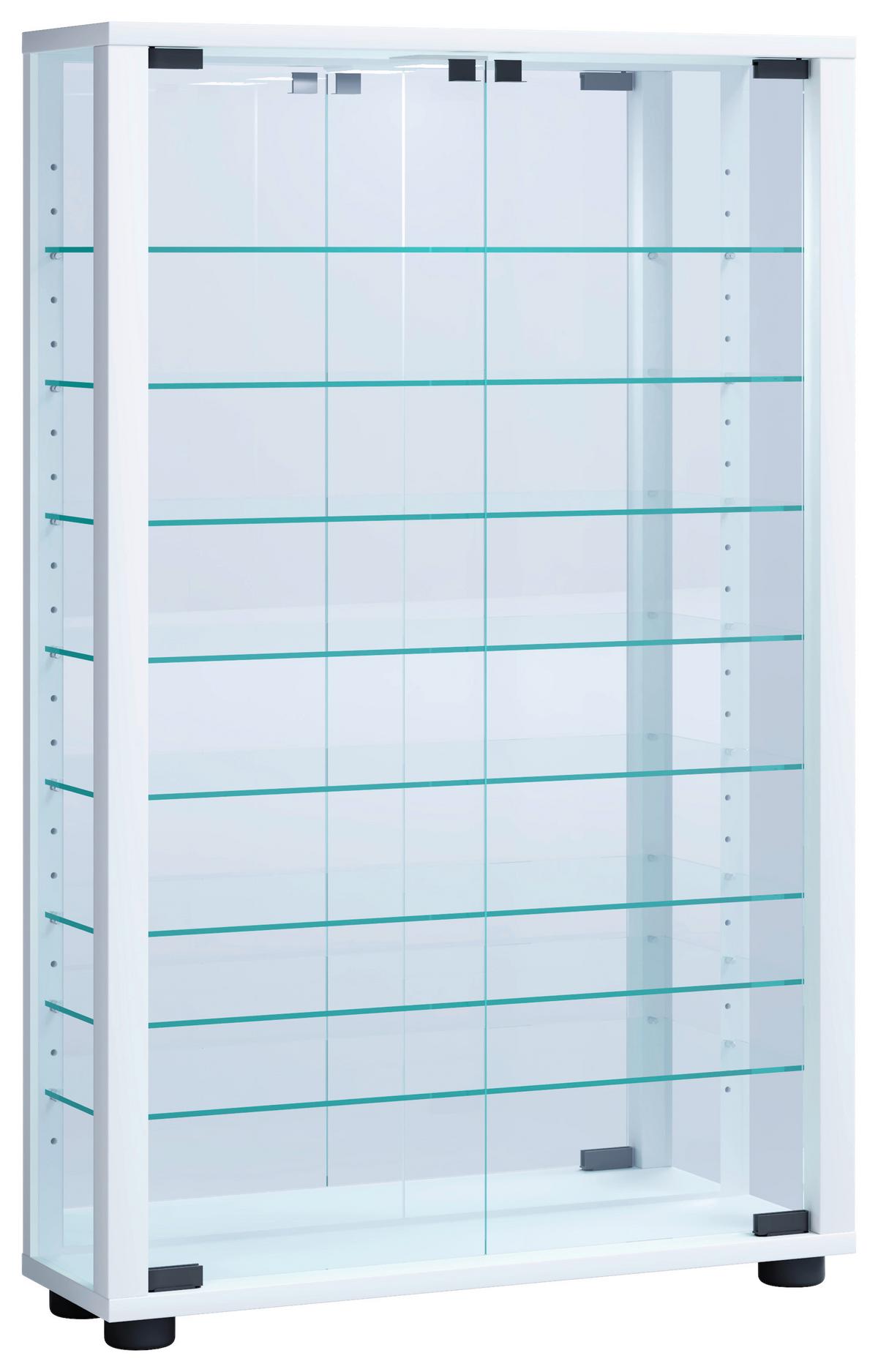 Hängevitrine Vitrosa ca. 59x91x18 cm Weiß - Schwarz/Weiß, MODERN, Glas/Holzwerkstoff (59/91,3/18cm) - MID.YOU