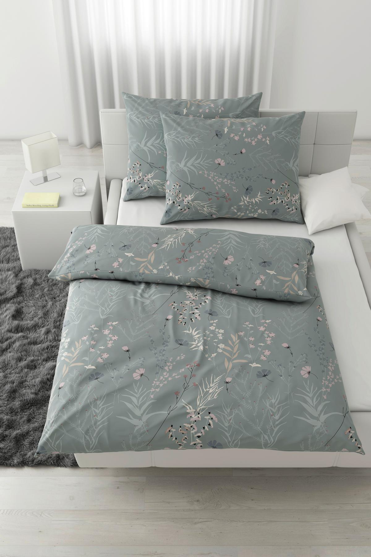 Lenjerie de pat Lina ca. 200x220/2x50x70 cm - verde, Konventionell, textil (200/220cm) - Mömax