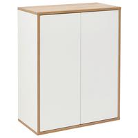 Midischrank "Finn" , weiß, eiche - Eichefarben/Weiß, MODERN, Glas/Holzwerkstoff (60/75/30,5cm) - MID.YOU