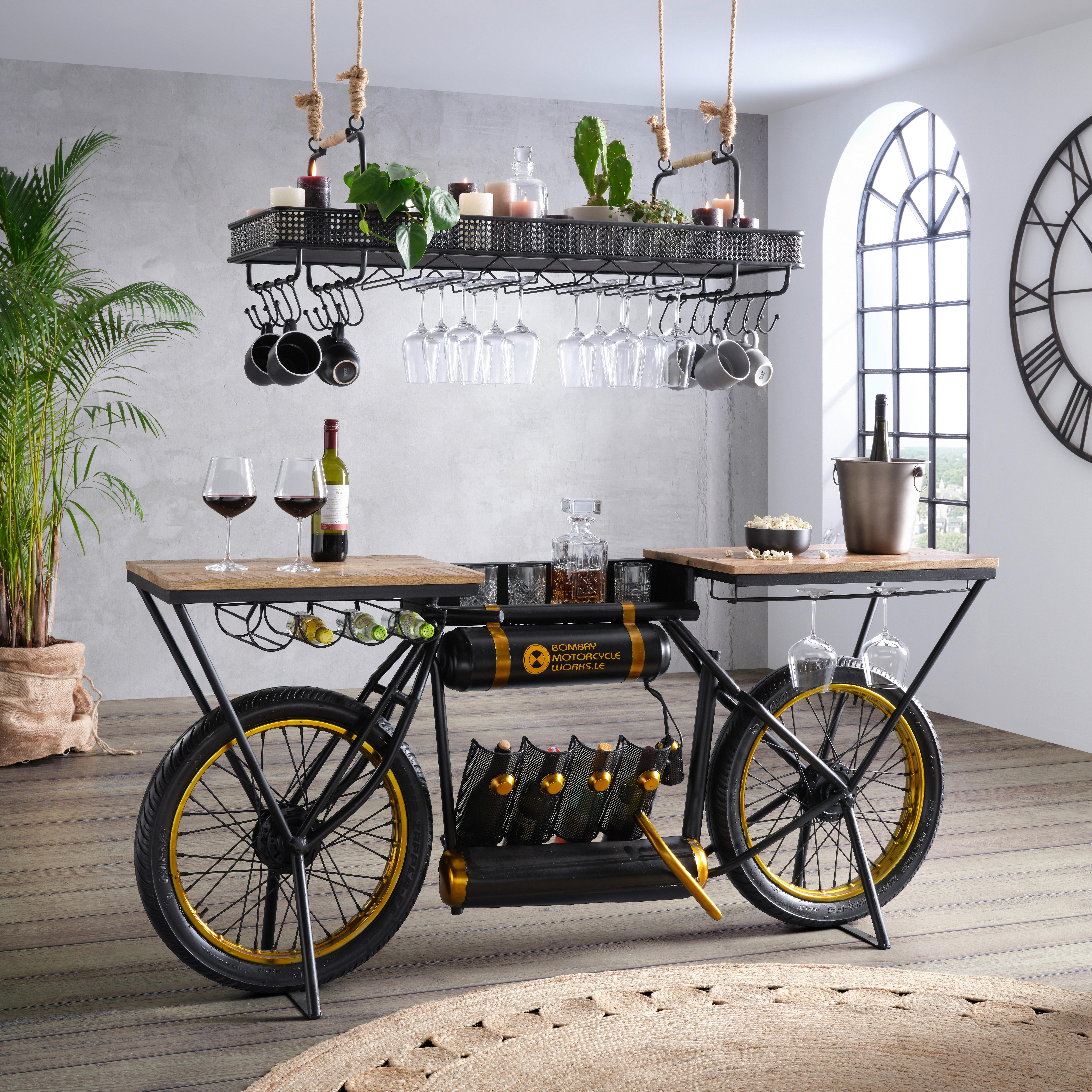 VÄGGHÄNGD MODUL CONSTANTIN - svart/naturfärgad, Lifestyle, metall/trämaterial (120/35/41cm) - Premium Living