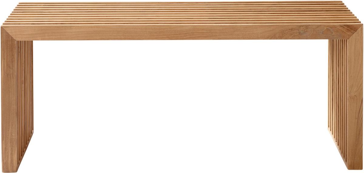 SITZBANK RIB - Teakfarben, KONVENTIONELL, Holz (104/43/35cm) - MID.YOU